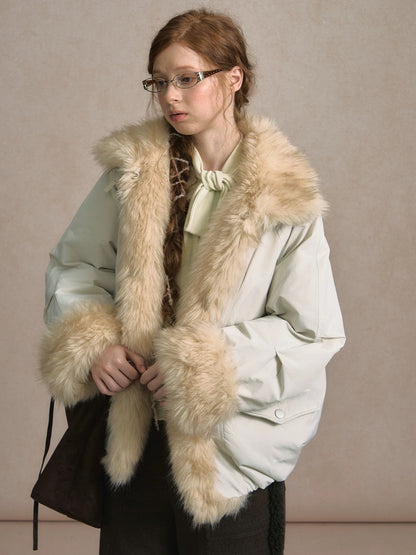 LOLOL. Original Design Fur Collar Short Down Jacket