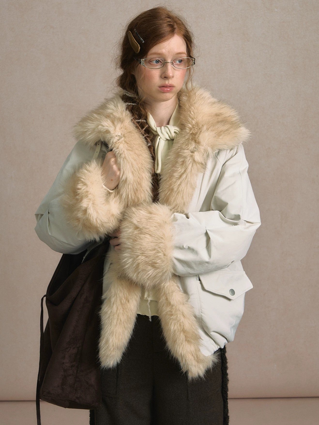LOLOL. Original Design Fur Collar Short Down Jacket