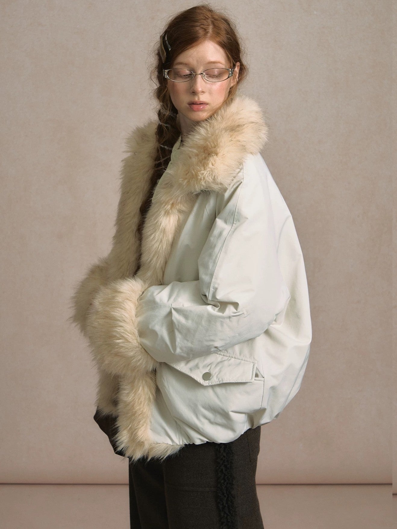 LOLOL. Original Design Fur Collar Short Down Jacket