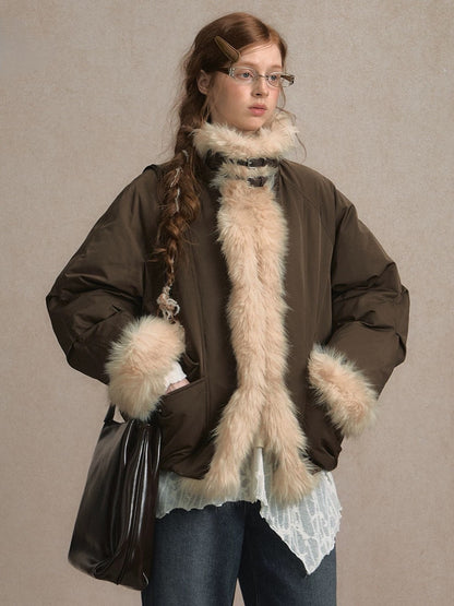 LOLOL. Original Design Fur Collar Short Down Jacket