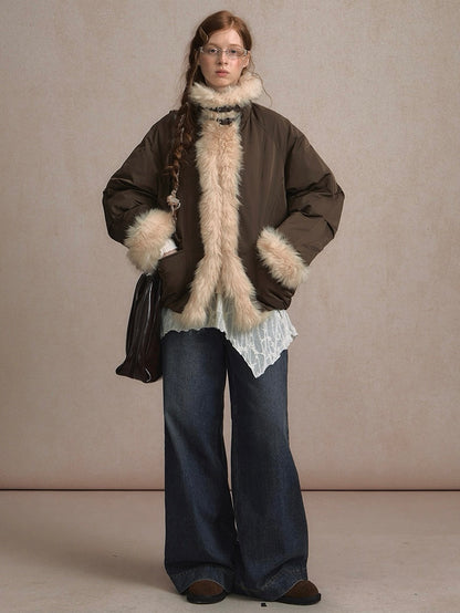LOLOL. Original Design Fur Collar Short Down Jacket