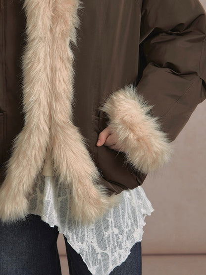 LOLOL. Original Design Fur Collar Short Down Jacket