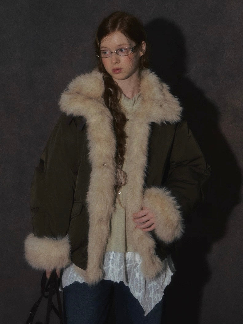 LOLOL. Original Design Fur Collar Short Down Jacket