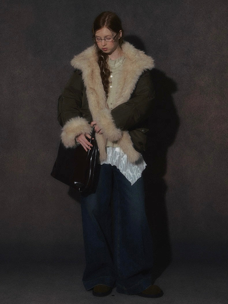 LOLOL. Original Design Fur Collar Short Down Jacket