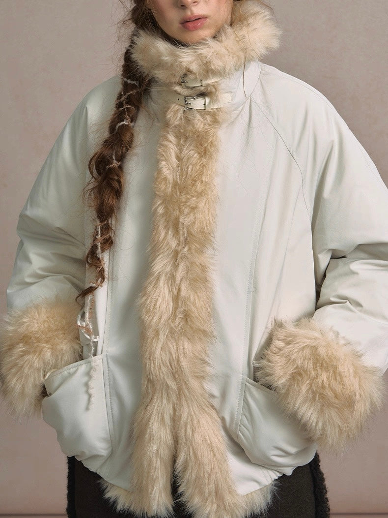 LOLOL. Original Design Fur Collar Short Down Jacket