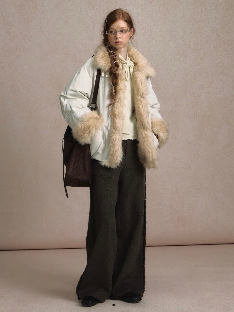 LOLOL. Original Design Fur Collar Short Down Jacket