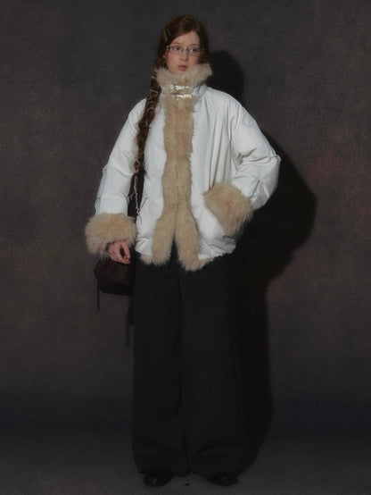 LOLOL. Original Design Fur Collar Short Down Jacket