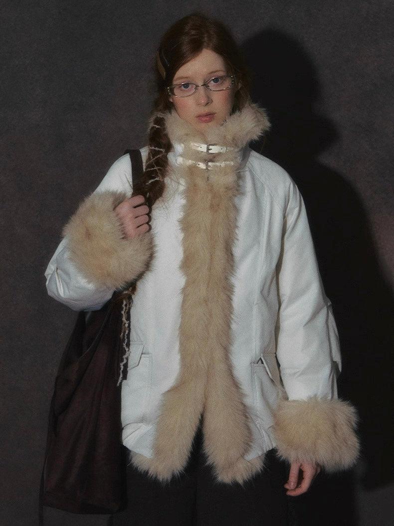 LOLOL. Original Design Fur Collar Short Down Jacket