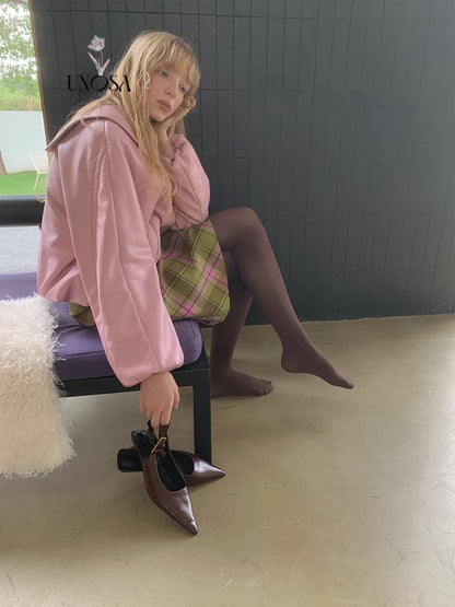 UNOSA. Original Design Pink Leather Jacket