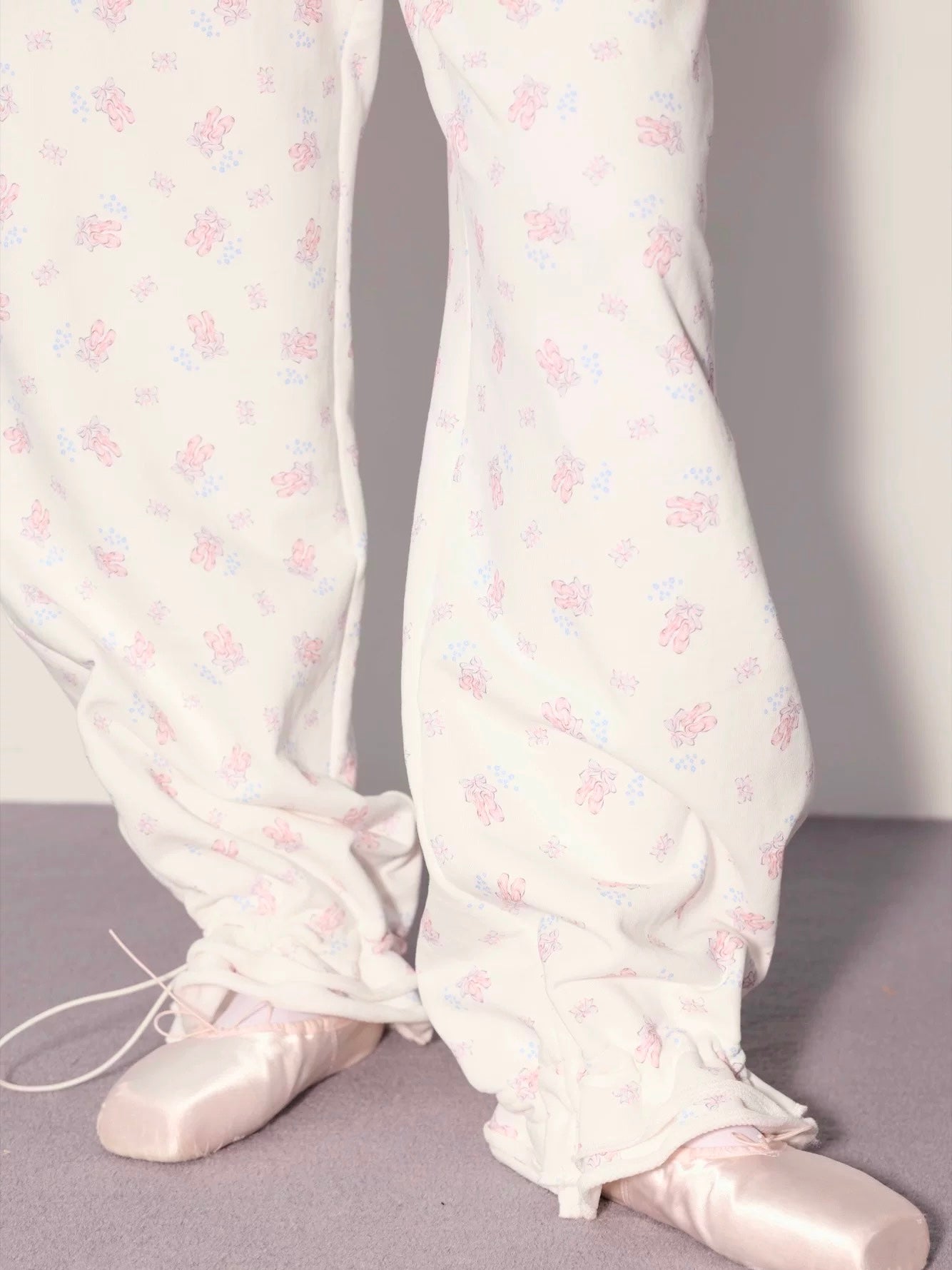 PER PEARL. Original Design Ballet Shoes Print Hoodie & Sweatpants Set