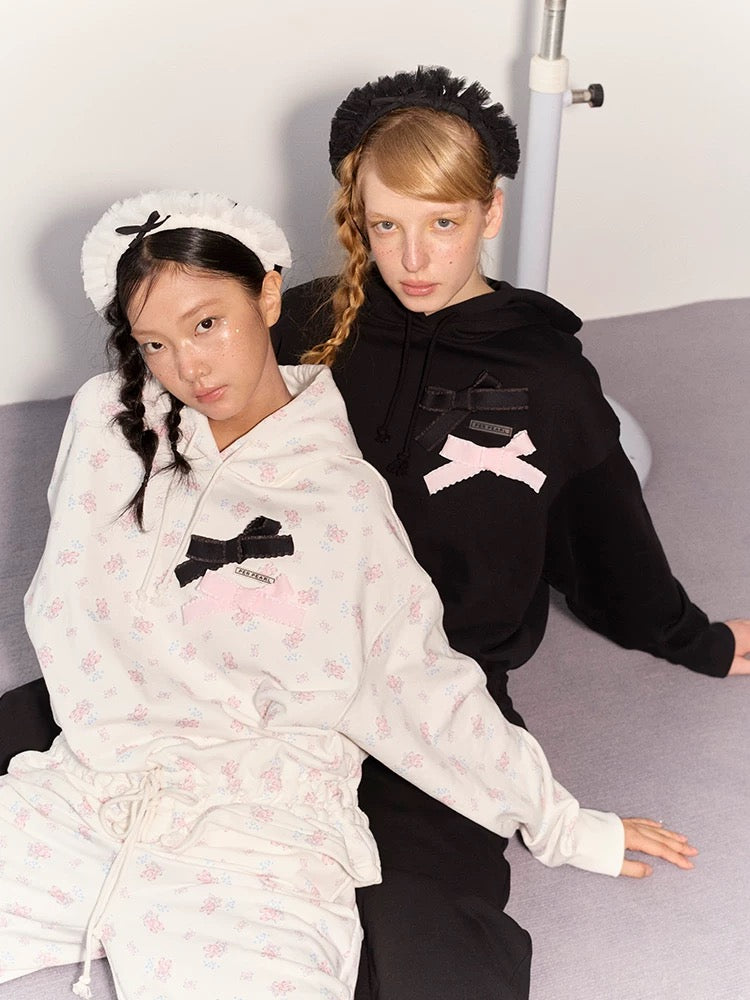 PER PEARL. Original Design Ballet Shoes Print Hoodie & Sweatpants Set