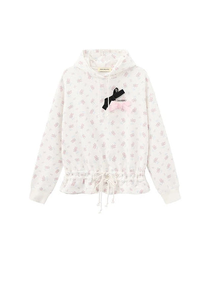 PER PEARL. Original Design Ballet Shoes Print Hoodie & Sweatpants Set