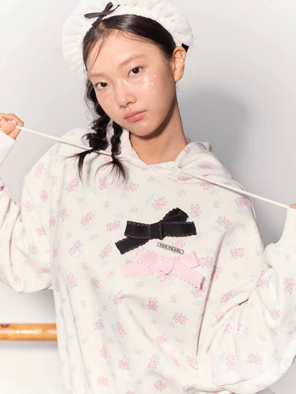 PER PEARL. Original Design Ballet Shoes Print Hoodie & Sweatpants Set