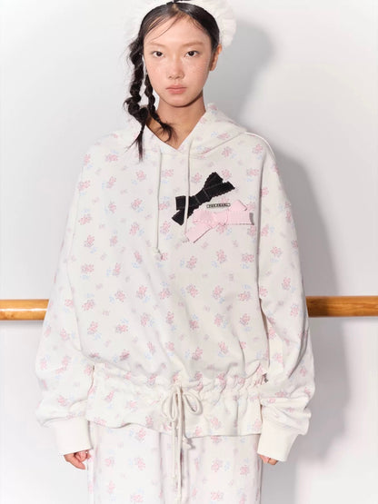 PER PEARL. Original Design Ballet Shoes Print Hoodie & Sweatpants Set