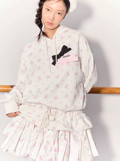 PER PEARL. Original Design Ballet Shoes Print Hoodie & Sweatpants Set