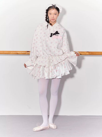 PER PEARL. Original Design Ballet Shoes Print Hoodie & Sweatpants Set