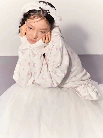 PER PEARL. Original Design Ballet Shoes Print Hoodie & Sweatpants Set