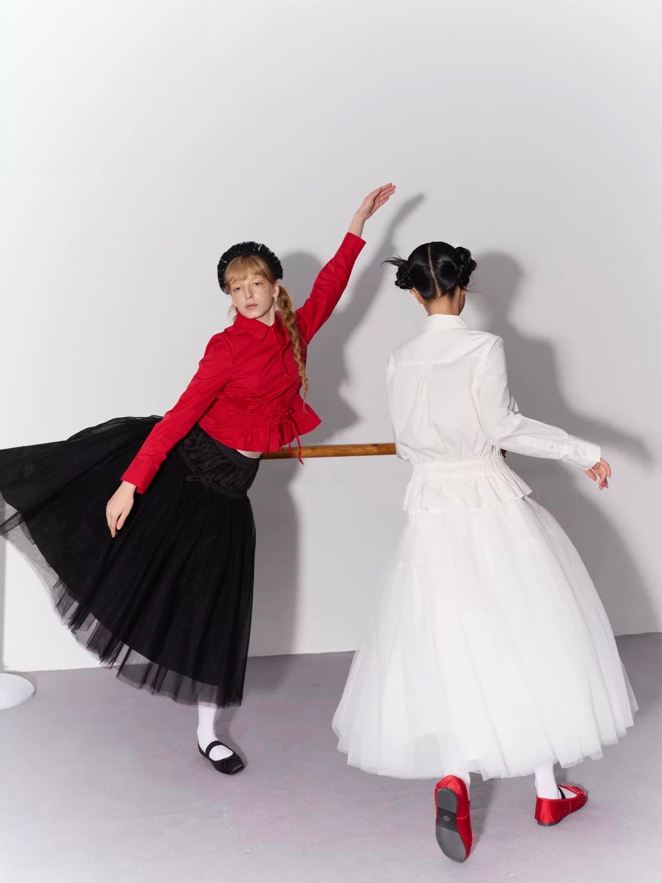 PER PEARL. Original Design Gathered Multi-Layer Tulle Midi Skirt