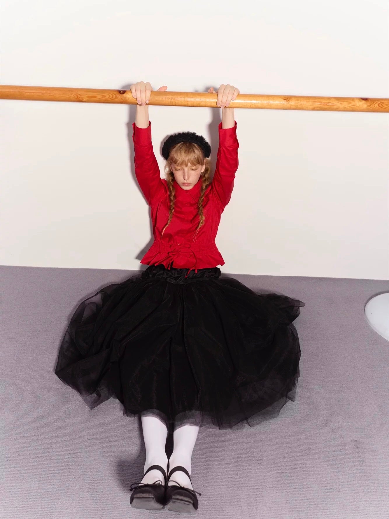 PER PEARL. Original Design Gathered Multi-Layer Tulle Midi Skirt