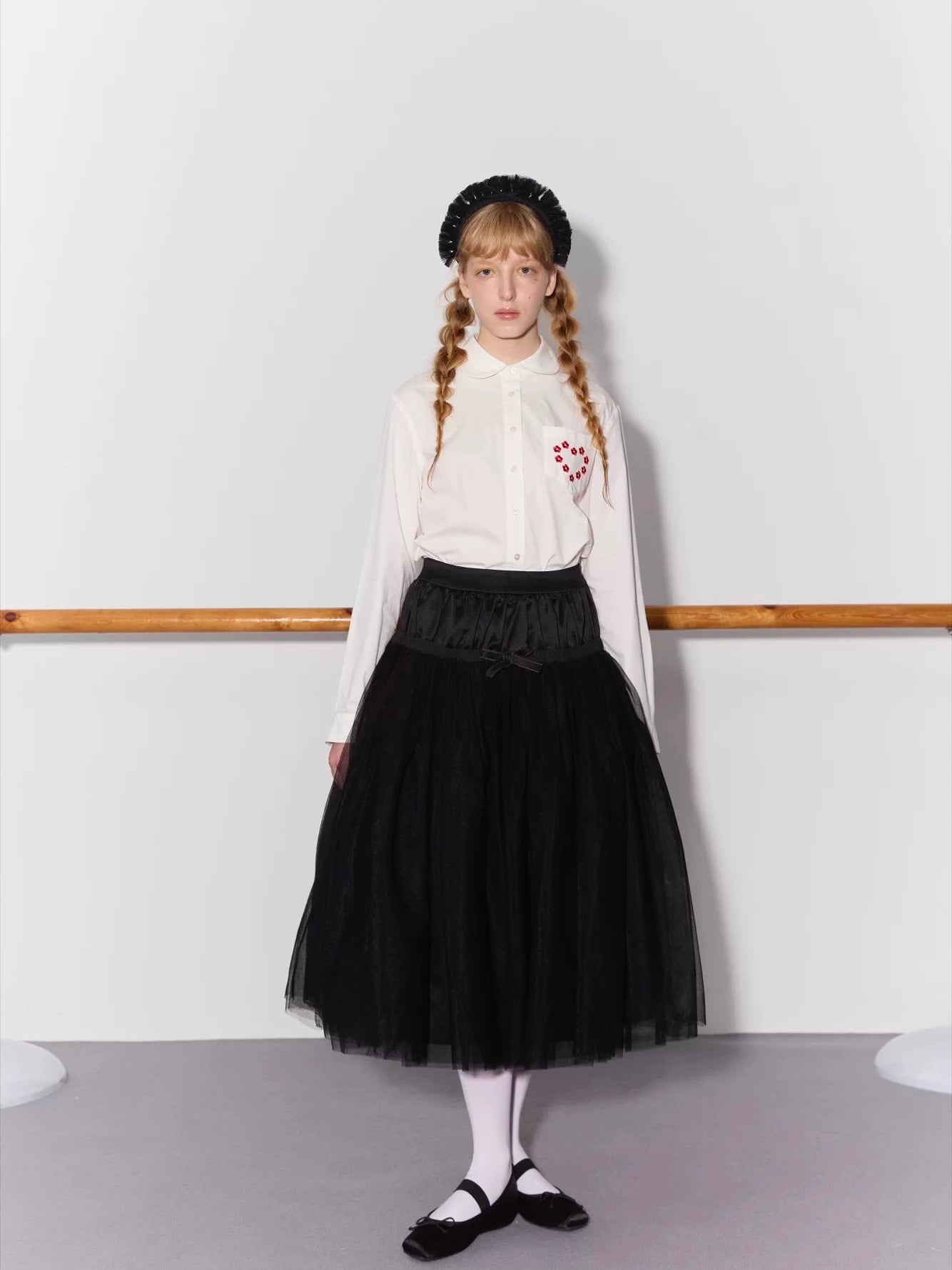 PER PEARL. Original Design Gathered Multi-Layer Tulle Midi Skirt
