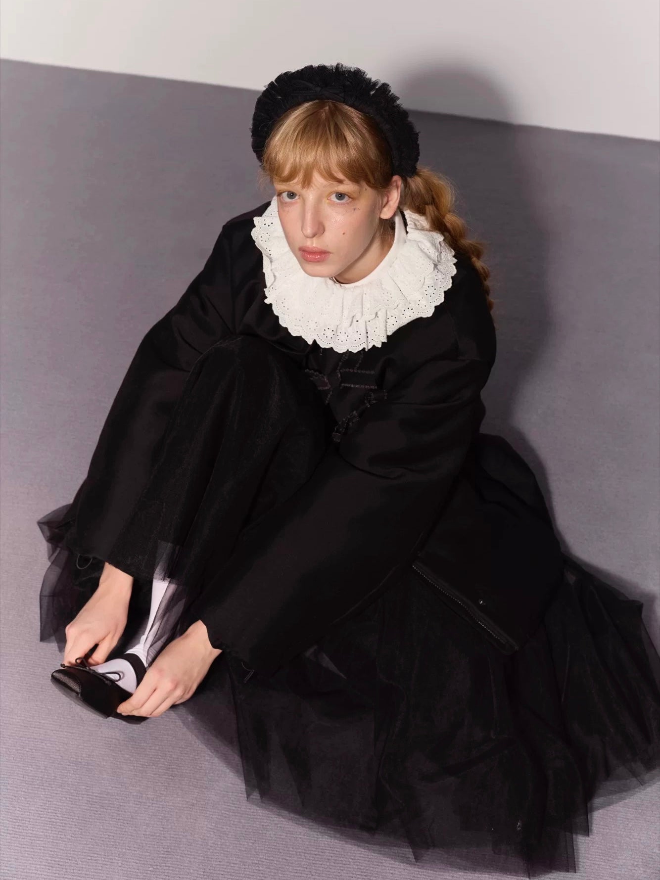 PER PEARL. Original Design Gathered Multi-Layer Tulle Midi Skirt