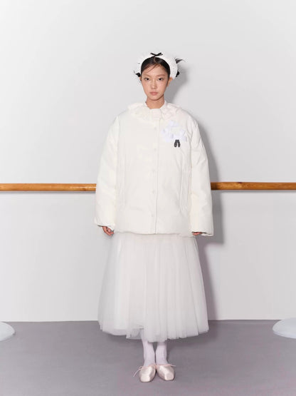 PER PEARL. Original Design Gathered Multi-Layer Tulle Midi Skirt