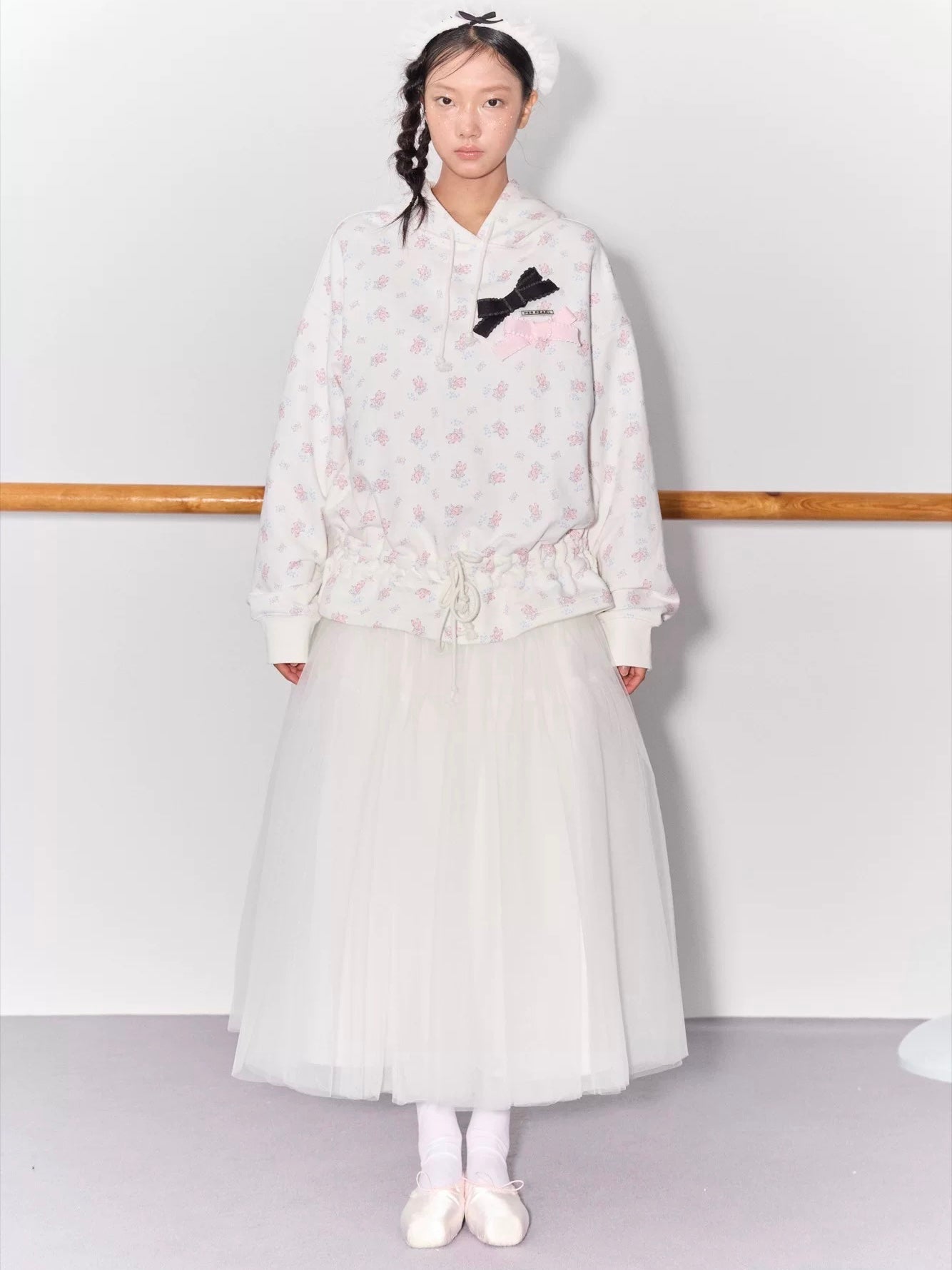 PER PEARL. Original Design Gathered Multi-Layer Tulle Midi Skirt