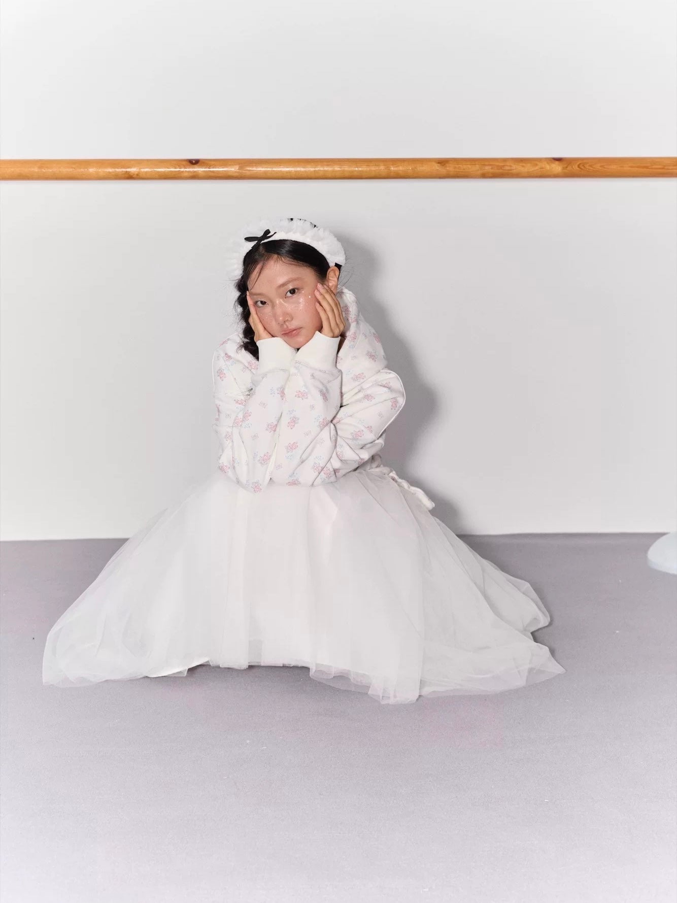 PER PEARL. Original Design Gathered Multi-Layer Tulle Midi Skirt