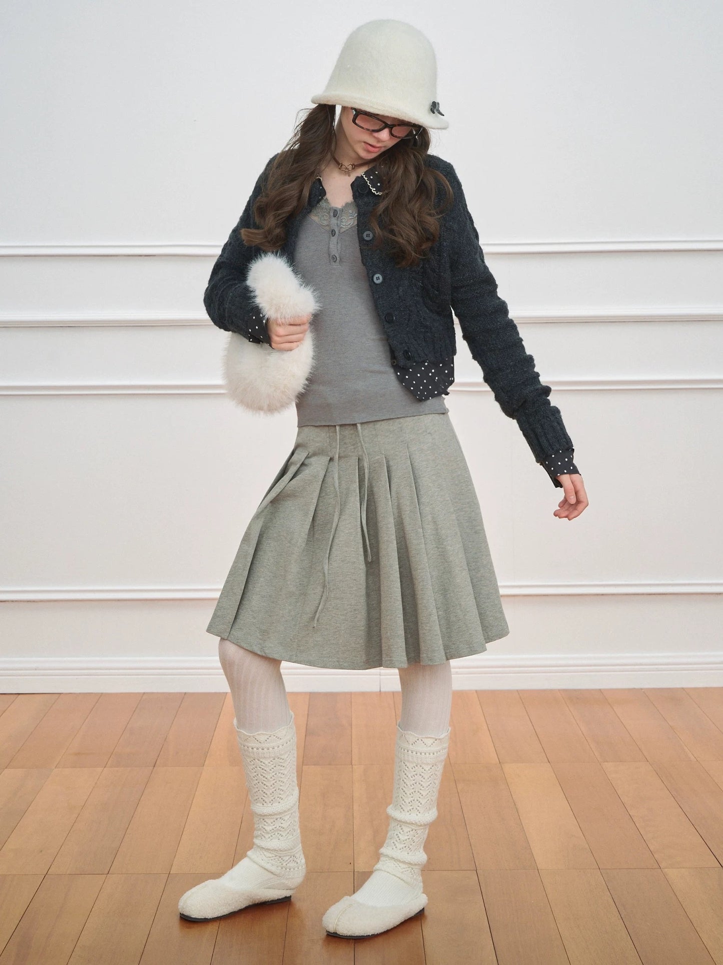 NECY. Original Design Layer Dot Cardigan