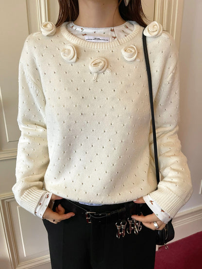 PFF GIRL. Original Design Floral Pullover Sweater