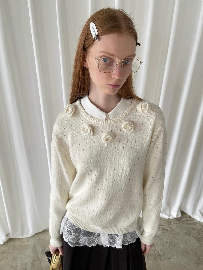 PFF GIRL. Original Design Floral Pullover Sweater