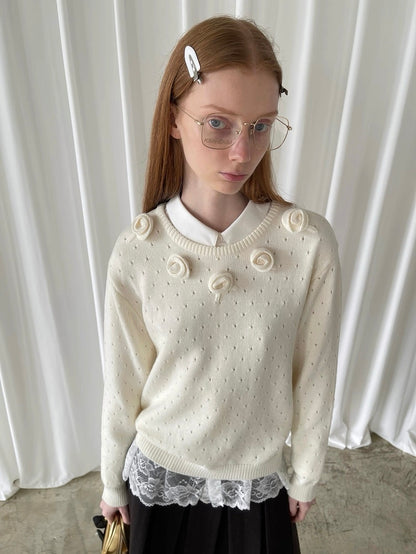 PFF GIRL. Original Design Floral Pullover Sweater