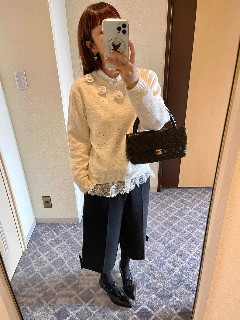 PFF GIRL. Original Design Floral Pullover Sweater