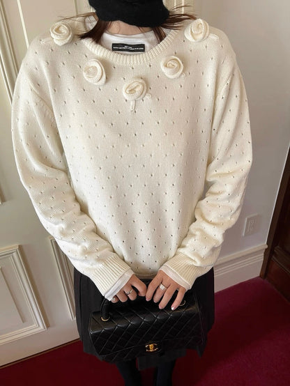 PFF GIRL. Original Design Floral Pullover Sweater