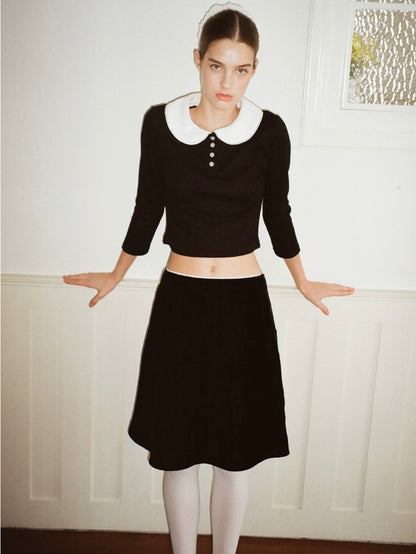 Papi Lav. Original Design Peter Pan Collar  Knit Top