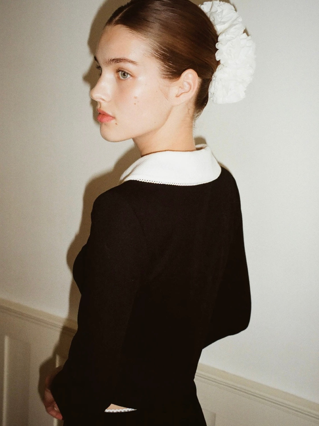 Papi Lav. Original Design Peter Pan Collar  Knit Top