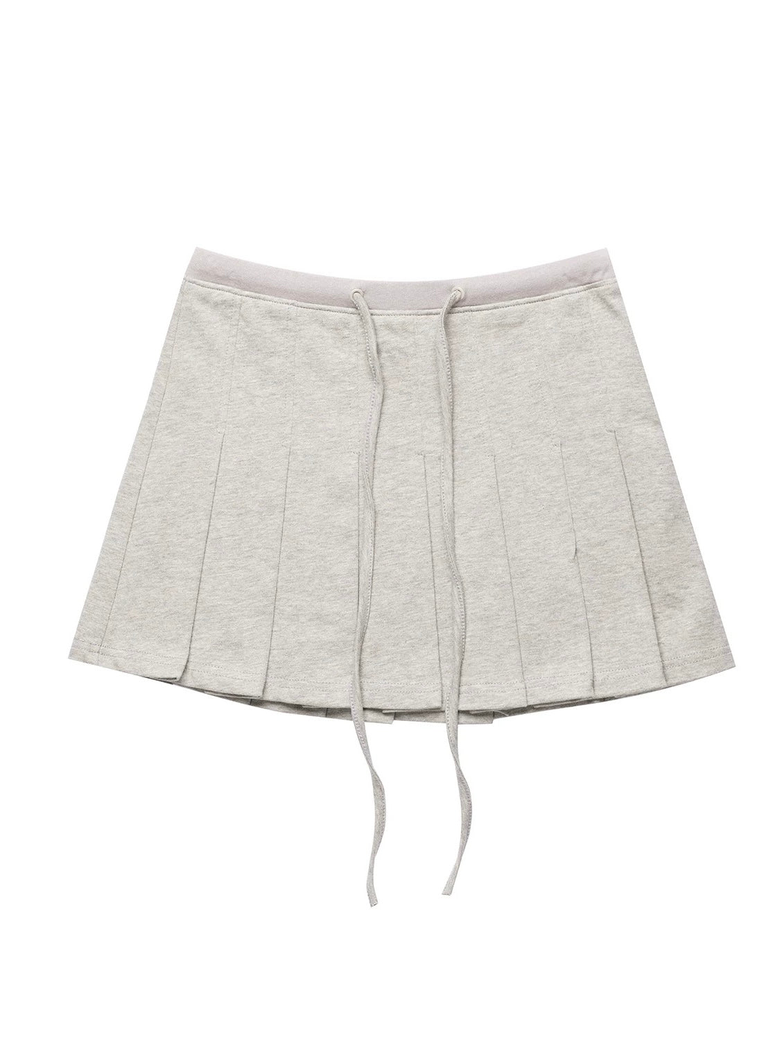 NECY. Original Design Knit Pleated Drawstring Skirt