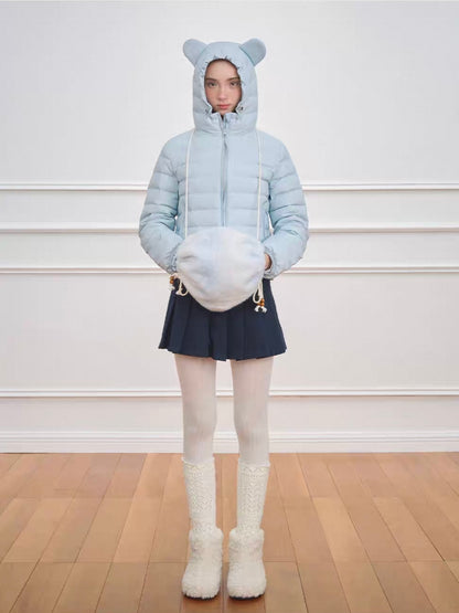 NECY. Original Design Knit Pleated Drawstring Skirt