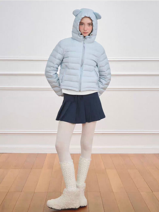 NECY. Original Design Knit Pleated Drawstring Skirt