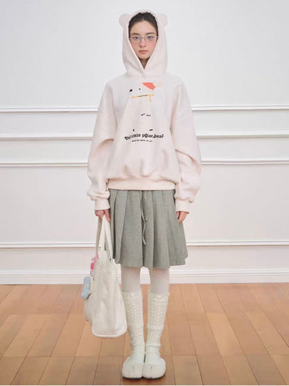 NECY. Original Design Knit Pleated Drawstring Skirt