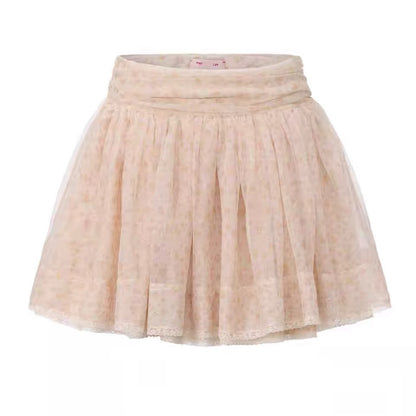Papi Lav. Original Design Floral Lace Tulle Puff Mini Skirt