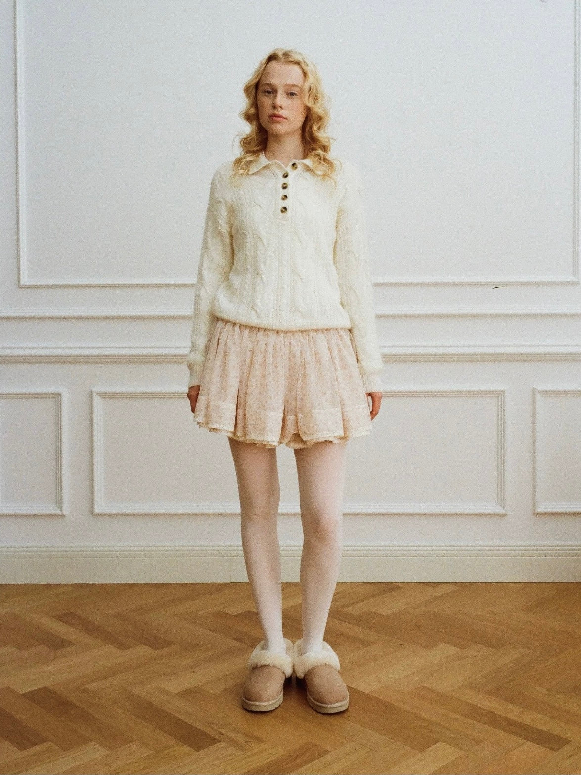 Papi Lav. Original Design Floral Lace Tulle Puff Mini Skirt