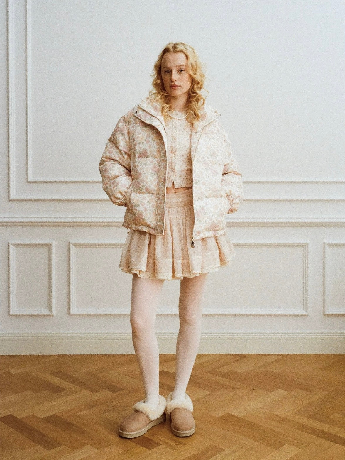 Papi Lav. Original Design Floral Lace Tulle Puff Mini Skirt