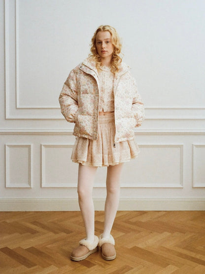 Papi Lav. Original Design Floral Lace Tulle Puff Mini Skirt