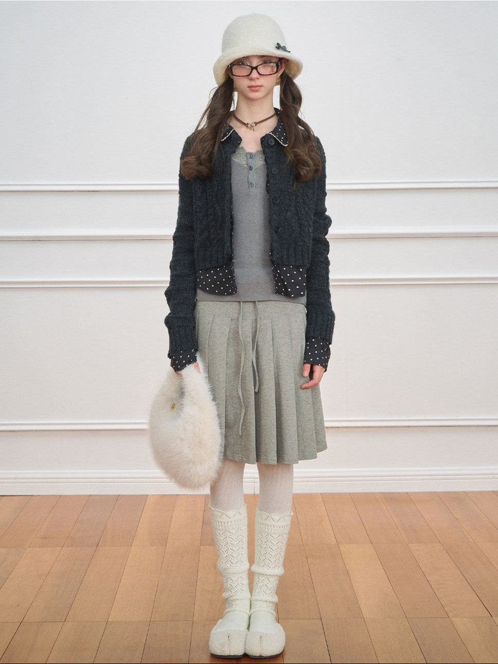 NECY. Original Design Layer Dot Cardigan