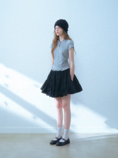 Narrator. Original Design Star Lace Trim Hooded T-Shirt