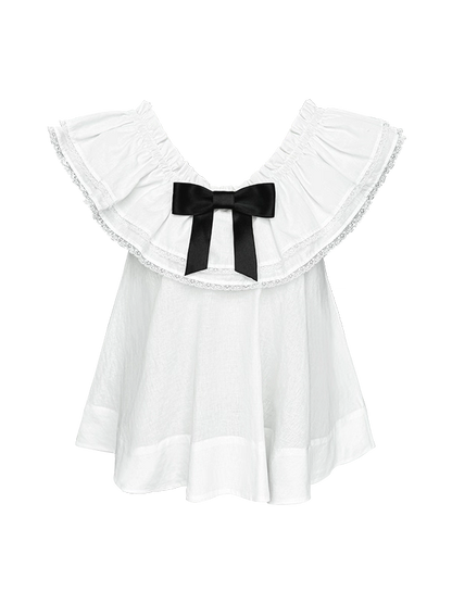 Narrator. Original Design Sleeveless Bow Top & Gingham Midi Skirt Set