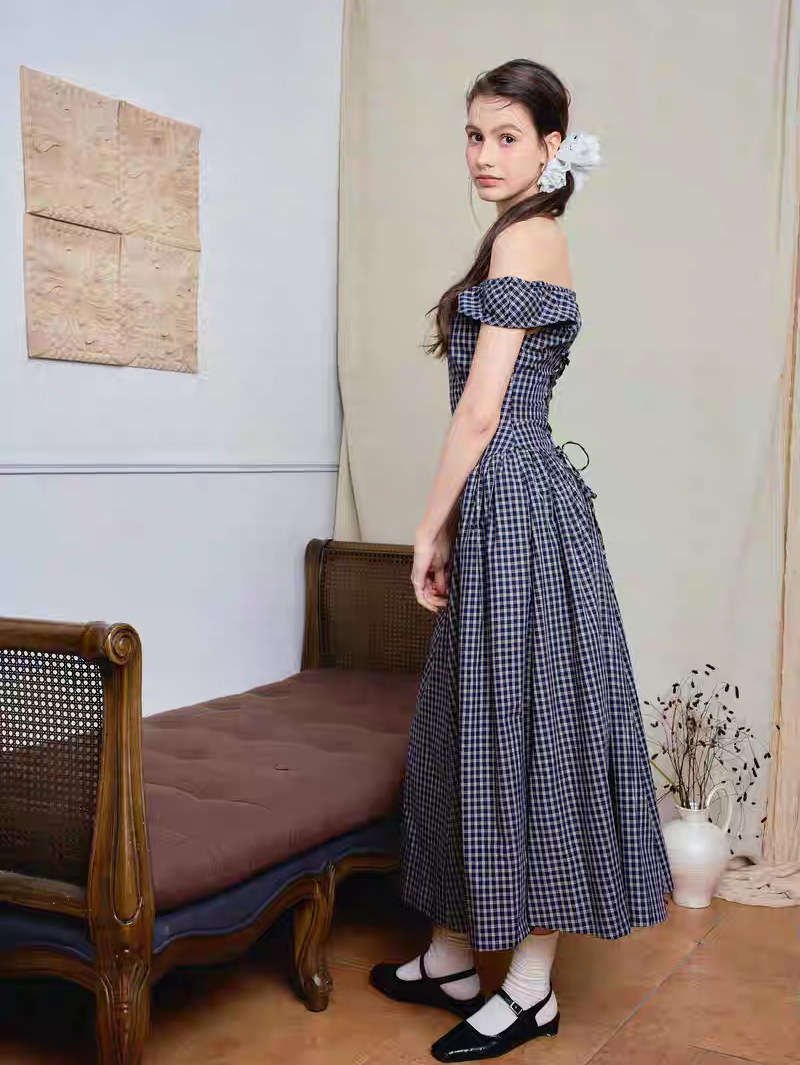 Ffringe. Original Design Asymmetrical Shoulder Detachable Bow Tie Maxi Dress