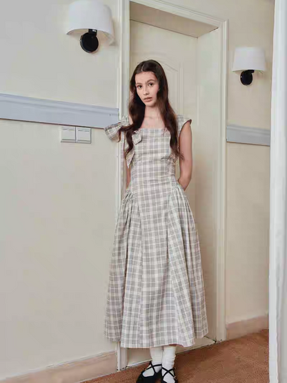 Ffringe. Original Design Asymmetrical Shoulder Detachable Bow Tie Maxi Dress