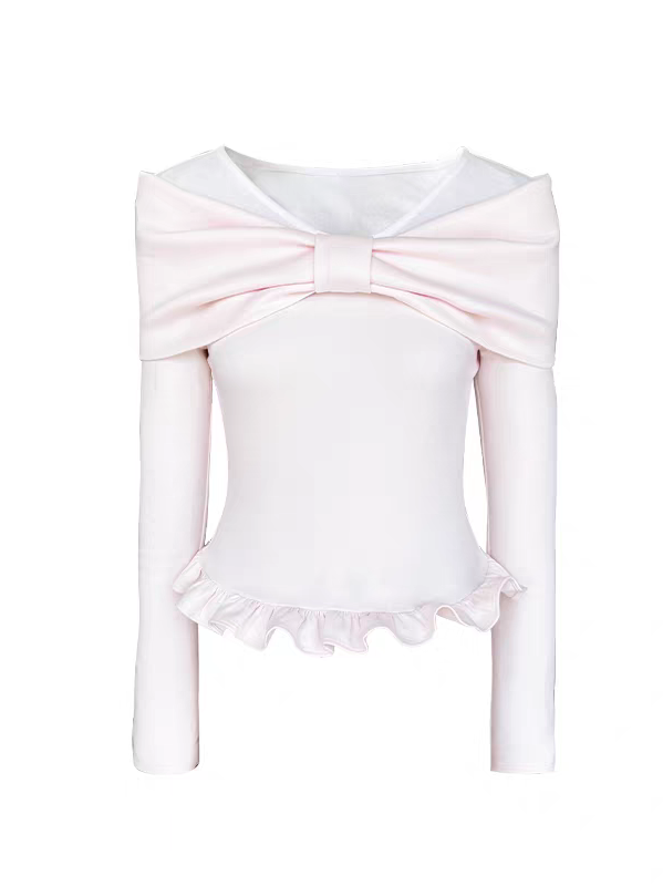 Narrator. Original Design High-Stretch Bow Long-Sleeve T-Shirt